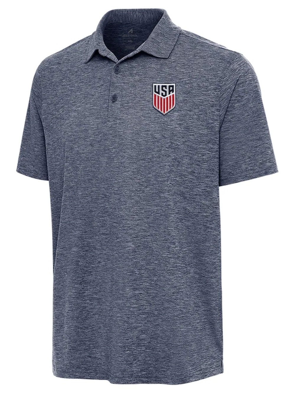 Antigua 3XLT USA Soccer Heather Navy Polo Shirt